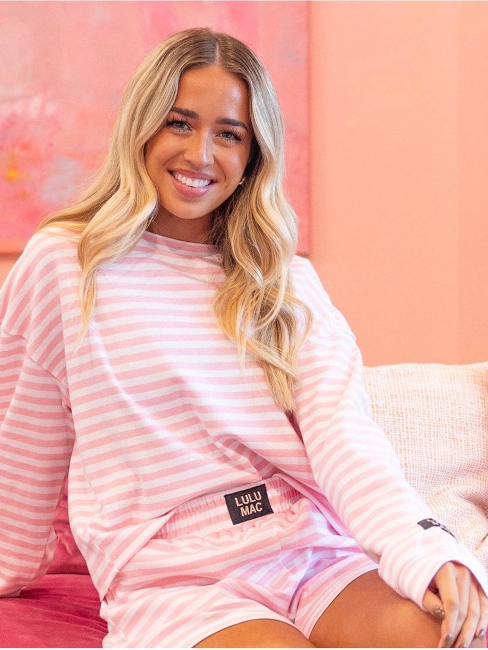 Lulu Mac Pink & White Stripe Lounge Set